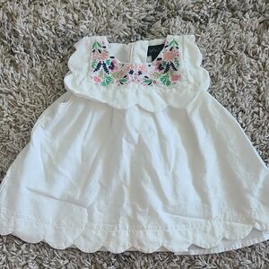 Cynthia Rowley White Top with Floral Embroidery